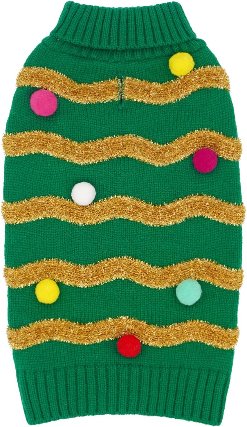 cyeollo Christmas Dog Sweater Pullover Turtleneck Glitter Holiday Pet Winter Clothes Knitted Sweaters for Small Dogs